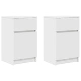 Bedside Cabinets 2 pcs White 39x35x65 cm Engineered Wood 861320