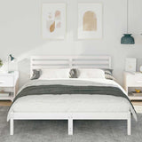 Bed Frame with Headboard White 200 x 200 cm Solid Pine Wood 872276