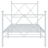 Metal Bed Frame without Mattress with Footboard White 80x200cm 376560