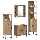 Bathroom Furniture Set with Shelf 4 pcs Brown Engineered wood 3334428