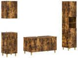 4 Piece Bathroom Cabinet Set DELFT Smoked Oak Engineered Wood 3417950