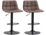 Adjustable Bar Stools Set of 2, Swivel PU Leather Upholstered Barstools with Tufted Seat and Back, T3398P329827