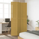 Room Divider 3 Panels Brown Solid Wood Paulownia 358816