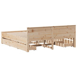 Bed Frame Natural Wood Solid Pine Wood Super King Bed Frame 3308756