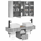 Bathroom Cabinet Set 4 pcs Grey Sonoma Engineered Wood 3406308