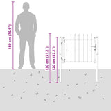 Fence Gate HORST 100 x 75 cm Metal Black Lockable 42034043