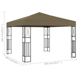 Gazebo 3x3 m Taupe Fabric 312269