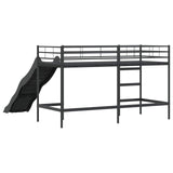 Kids'Loft Bed Frame with Slide Black and Anthracite 42020777