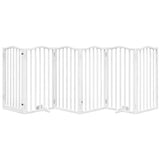 Dog Gate with Door Foldable 6 Panels White 300 cm Poplar Wood 352215