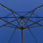 ZNTS Outdoor Parasol with LED Lights and Metal Pole 400 cm Azure Blue 312537