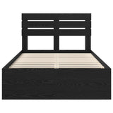 Bed Frame with Headboard Black 135 x 190 cm Solid Pine Wood 3411424