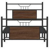 Bed Frame without Mattress Brown Oak 90x200 cm Engineered Wood 4106852