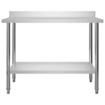 ZNTS Kitchen Work Table with Overshelf 120x60x150 cm Stainless Steel 3054471