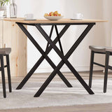 Dining Table X-Frame 90x90x75 cm Solid Wood Pine and Steel 3282696