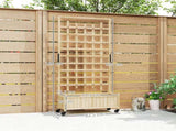 Wooden Trellis Planter, Raised Garden Bed with Wheels, to Climb and Grow Vegetables, Herbs and T3398P313611