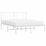 Metal Bed Frame without Mattress with Headboard White 140x190cm 352529