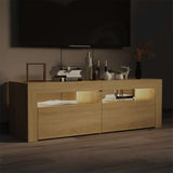 TV Cabinet with LED Lights Sonoma Oak 120x35x40 cm 804358