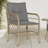 Garden Chairs with Cushions 2 pcs Mix Beige Poly Rattan 365157