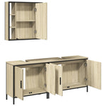 ZNTS 3 Piece Bathroom Cabinet Set Sonoma Oak Engineered Wood 3214731