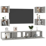 6 Piece TV Cabinet Set Concrete Grey Engineered Wood 3079083