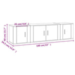 3 Piece TV Cabinet Set Concrete Grey Engineered Wood 3188402