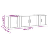 3 Piece TV Cabinet Set Concrete Grey Engineered Wood 3188402