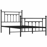 Bed Frame Black Powder-coated steel Single Industrial Bed Frame 353549