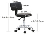Round Shape Adjustable Salon Stool with Back Black 28184320