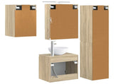 Bathroom Cabinet Set 5 pcs Sonoma Oak 50 x 14.5 x 70 cm 3407297