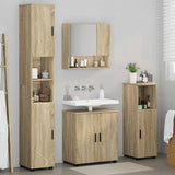 Bathroom Furniture Set 4 pcs Sonoma Oak Engineered wood & Metal 3392965