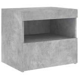 Bedside Cabinets with LED Lights 2 pcs Concrete Grey 50x40x45 cm 836770