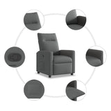 Recliner Chair Reclining Dark Grey 69 x 86 x 100 cm Fabric 42020649