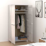 Wardrobe "HAMAR" White 89x50x180 cm Solid Wood Pine 340481