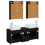Bathroom Furniture Set 5 pcs Black Oak 3406768