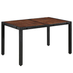 7 Piece Outdoor Dining Set Poly Rattan and Acacia Wood Black 43935