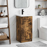 Bathroom Vanity with Sink Smoked Oak 42 x 40 x 84.5 cm 890059
