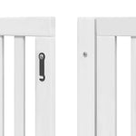 Dog Gate with Door Foldable 10 Panels White 800 cm Poplar Wood 3155679