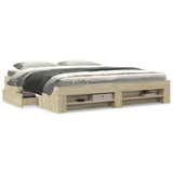 Bed Frame without Mattress Sonoma Oak 200x200 cm Engineered Wood 3295445