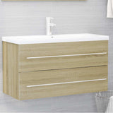 2 Piece Bathroom Furniture Set Sonoma Oak Engineered Wood 804848