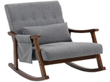 Wood Frame Rocking Accent Chair - Grey T3398P424903