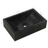 142772 Sink 45x30x12 cm Marble High Gloss Black