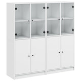 Bookcase with Doors White 136x37x142 cm Engineered Wood 3206524