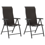 Folding Garden Chairs 2 pcs Black Coffee Poly Rattan 4007139