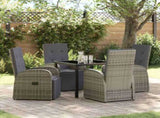 Garden Dining Set with Cushion 5 pcs Grey Poly Rattan 3379500