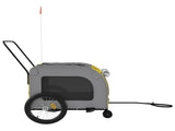 Pet Bike Trailer Yellow and Grey Oxford Fabric and Iron 93861