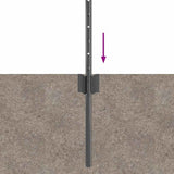 Embedded Fence Post 22 pcs Grey 120 cm Powder-Coated Steel 3335934