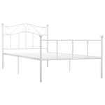 ZNTS 284516 Bed Frame without Mattress White Metal 90x200 cm