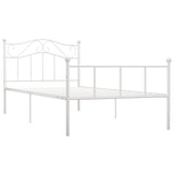 ZNTS 284516 Bed Frame without Mattress White Metal 90x200 cm