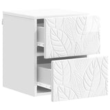 Wall-Mounted Bedside Cabinet 2 pcs High Gloss White 898814