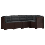 5-Seater Garden Sofa with Cushions Rattan Look PP Brown 3444055